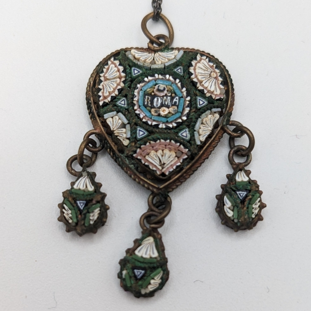 Antique Micro Mosaic ROMA Necklace